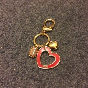 mcm heart bag charm